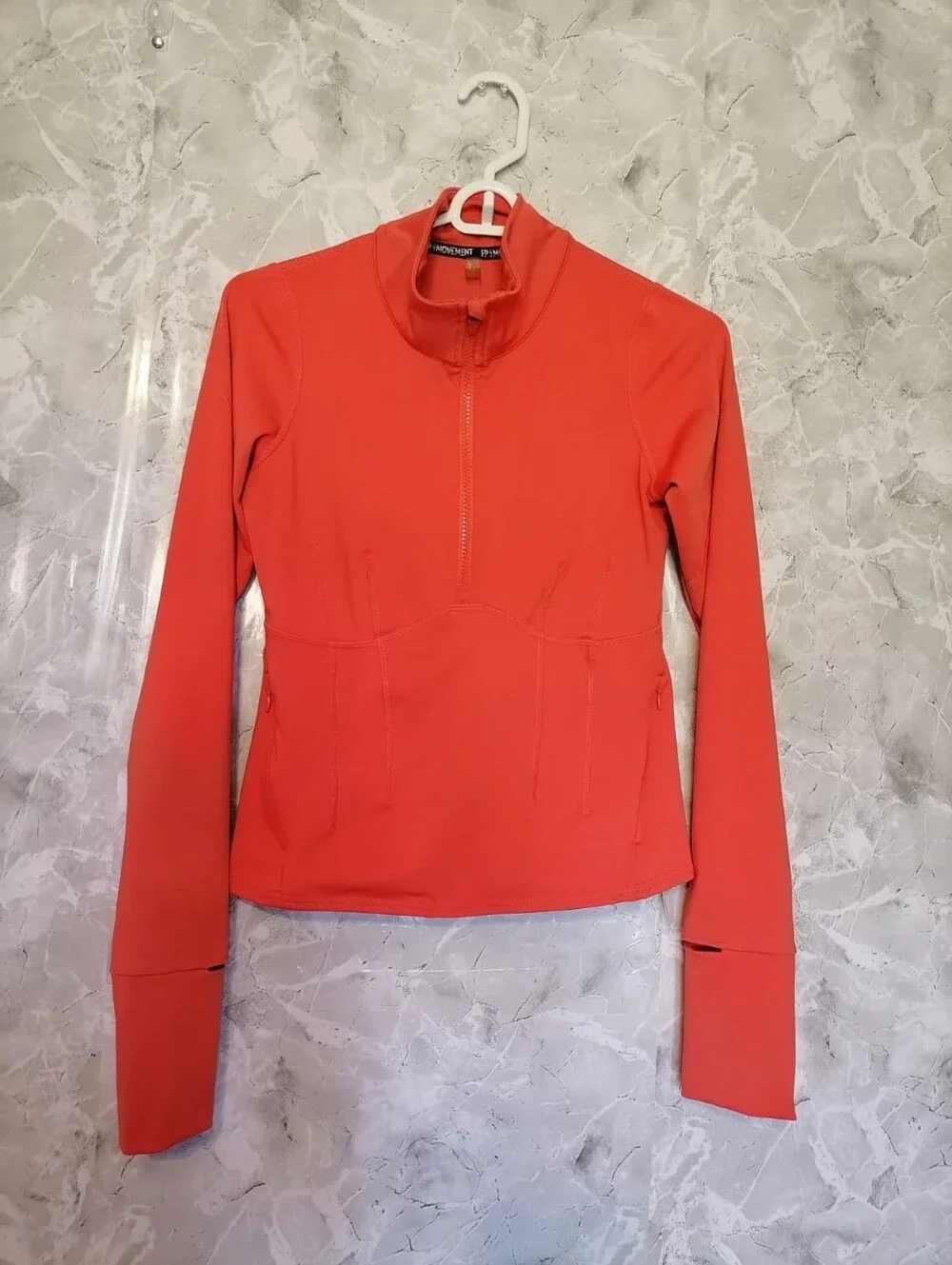 Free People Movement Run The Course Athletic Top Orange Mockneck Women Sz small
